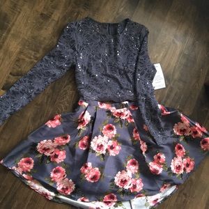 B Darlin Two piece (skirt & lace top) size 9/10